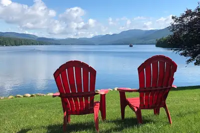 Image de Lake House with gorgeous view, private beach, dock space, fireplace, hammock