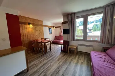 Image de 150m des commerces, étage -2, vue pistes de ski, piscine, balcon, télévision, casier à ski, 30m²