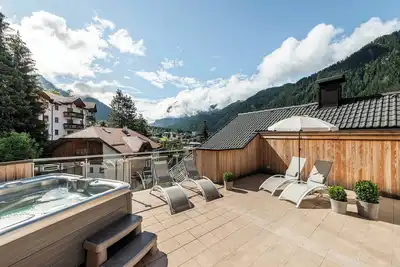 Image de Appartement de vacances \"Cinch Residenz Bun Sté\" avec vue sur la montagne, jacuzzi, sauna & balcon