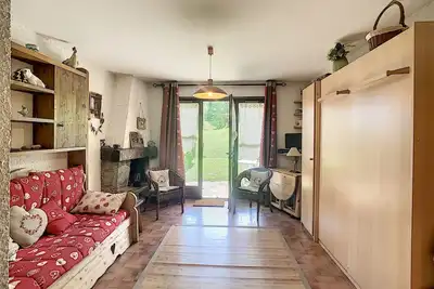 Image de Studio de 25m² au pied des pistes avec kitchenette, terrasse et casier à skis