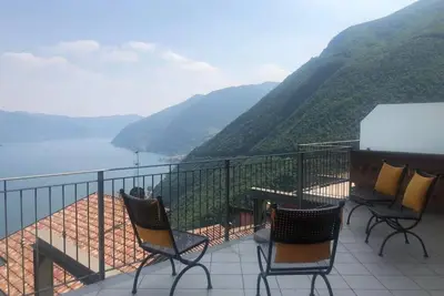 The cottage in residence with swimming pool and lake view