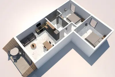 Image de 2 Spätburgunder, 61qm, Balkon, 2 Schlafzimmer, Max. 4 Personen