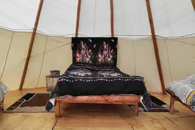 Image de Tipi Dans la Clairière au Bord du Lac Du Der