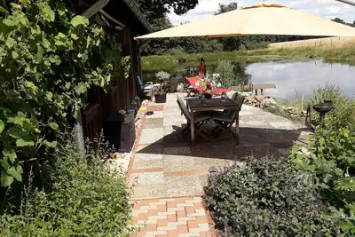 Image de Ferienhütte am Privatsee, Fischen, Schwimmen, Reiten, Wandern und Radeln