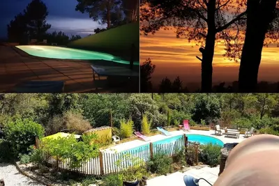 Villa \"Lou Serraire\" dans la montagne. Vue étonnante du Lubéron et des Alpilles.
