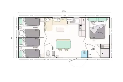 Image de Mobil home Confort 33m² avec terrasse couverte 3 chambres +Tv 6 personnes
