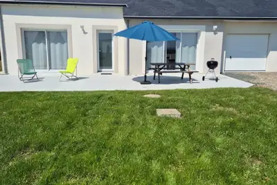 Maison plain pied, vue sur mer, 7 minutes à pied de la plage de Kersiny