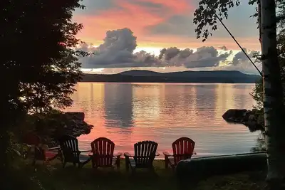 Image de Amazing Adirondack Sunsets with Log Cabin Memories on Upper Chateaugay Lake