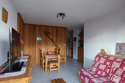 Image de Appartement cosy Ă 20m des pistes, plein sud avec terrasse, pour 4 pers. , parking couvert.