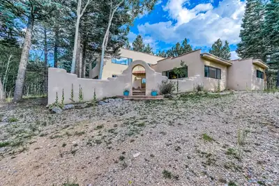 Image de Beautiful home with fireplace, custom murals, gourmet kitchen, & forest views