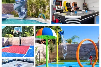 Image de Private Splash-Pad, Water Slide, B-ball Court, Heated Pool & Spa, Arcade Room