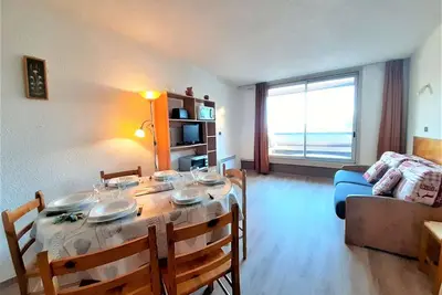 Image de Studio cabine 6 pers avec balcon et vue sur pistes