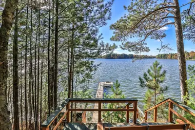 Image de Private, log home on the sandy shore of Little Saint Germain Lake!