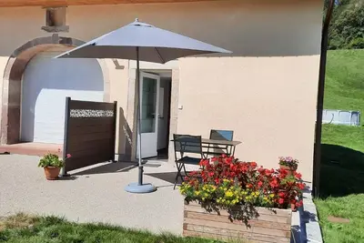 Charmant gîte en montagne, 3 étoiles, proche randonnées et Alsace, tout confort avec terrasse.