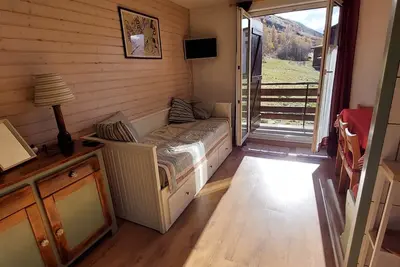 Image de Studio cocooning 24m² pour 4 pers. avec balcon sud, pied des pistes - Village 1800, Les Deux Alpes