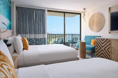 3 Units, Oceanview 2 Double Beds, Outrigger Waikiki Beachcomber Hotel