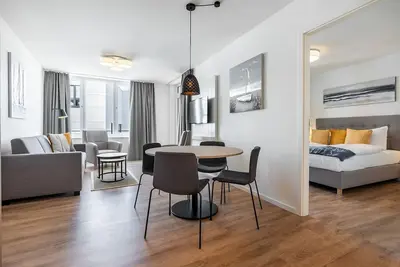 Image de Modern vacation apartment close to the beach with loggia and in-house Spa area -