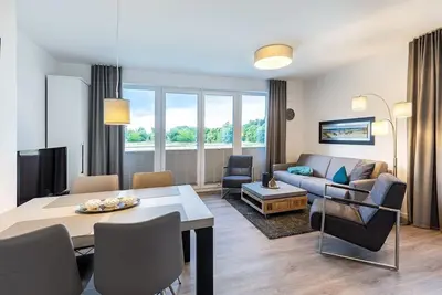 Image de Tolles, Strandnahes Ferienapartment mit Schönem Balkon und Blick Über die Felder - Aparthotel