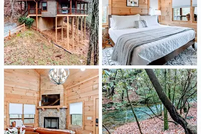 Image de Modern Treetop Cabin on Stocked Trout Stream + Hot Tub + Fire Pit