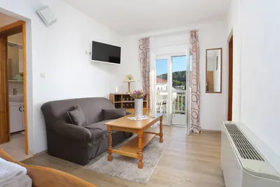 Image de Appartement d'une chambre avec le balcon et la vue sur le mer Rogoznica (A-4162-o)