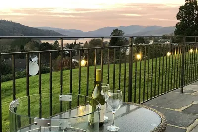 Stunning lake views and excellent outdoor space with easy access to Bowness on Windermere.