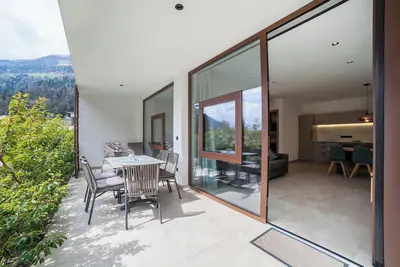 Image de Camping Passeier Appartement Abendrot avec vue sur la montagne, piscine, sauna, Wi-Fi, terrasse et jardin