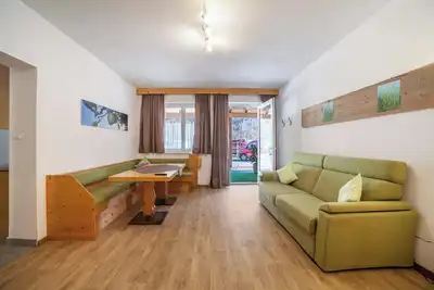 Image de Appartement de vacances \"Camping Passeier Lavendel\" avec vue sur la montagne, piscine, sauna et Wi-Fi