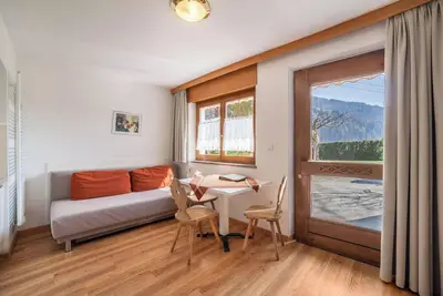 Image de Appartement de vacances 'Camping Passeier Apfelblüte' avec sauna, vue sur la montagne, jardin et Wi-Fi
