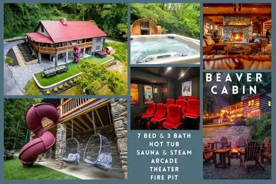Image de Rustic Elegance, Theatre, Arcade, Sauna, and Mountain Views @ Beaver Cabin