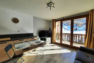 Image de Appartement 2 pièces 4 pers au pied des pistes avec balcon exposé Sud-Est, parking, casier à skis