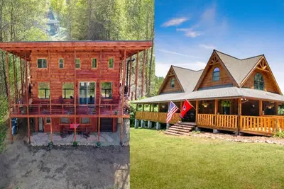 Image de 2 Log Cabins Retreat in the Smoky Mountains