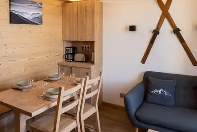 Image de Appartement moderne à Val Thorens - 4 pers - 1 chambre, 1 cabine, skis aux pieds, balcon