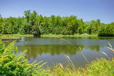 Image de Cozy home on17acres, overlooking large private pond w\/ heated pool, and hot tub.