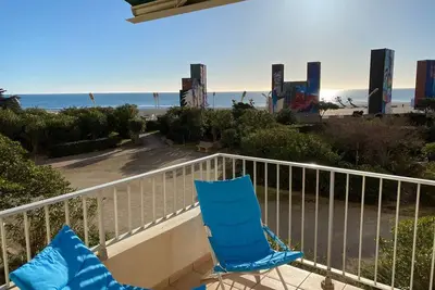Image de T3 pour 6 pers, vue mer et montagne, terrasse, parking, proche plage, Le Barcarès