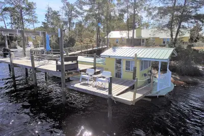 Banana Boat! Moored at private dock on the Carrabelle River