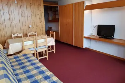 Image de 150m du centre station, 2ème étage, balcon, parking, télévision, casier à ski, 42m², Les Arcs