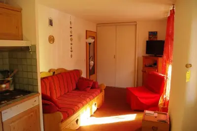 Image de Centre station, 1er étage, balcon, télévision, casier à ski, 23m², Valloire