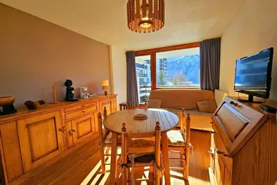Image de 130m du centre station, 3ème étage, balcon, télévision, casier à ski, 30m², Peisey-Vallandry