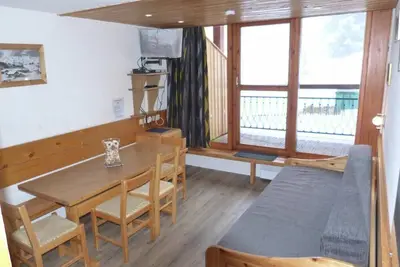 200m du centre station, 1er étage, vue montagne, balcon, télévision, casier à ski, 39m², Les Arcs