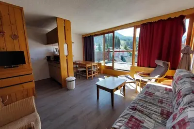 Image de 14ème étage, vue vallée, terrasse, télévision, 54m², Les Arcs