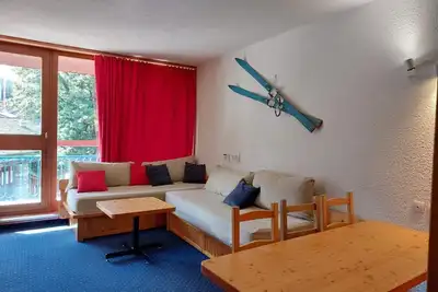 13ème étage, vue vallée, balcon, télévision, 35m², Les Arcs