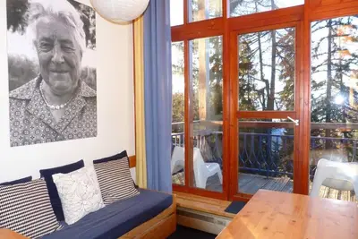 Image de À 50m des pistes de ski, 2ème étage, vue montagne, balcon, télévision, casier à ski, 33m², Les Arcs