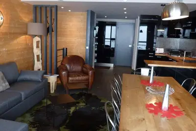 5ème étage, vue vallée, balcon, télévision, 75m², Les Arcs