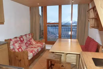 300m du centre station, 3ème étage, vue vallée, balcon, télévision, 30m², Les Arcs