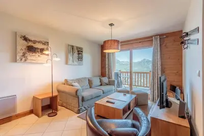 Image de 3ème étage, vue vallée, piscine, balcon, parking, télévision, casier à ski, 70m², Les Arcs