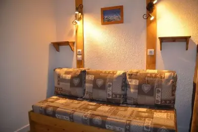 Image de À 10m des pistes de ski, 4ème étage, balcon, télévision, casier à ski, 38m², Les Menuires