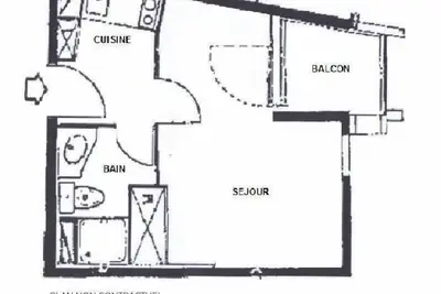 Image de À 10m des pistes de ski, 2ème étage, balcon, télévision, casier à ski, 17m², Les Menuires