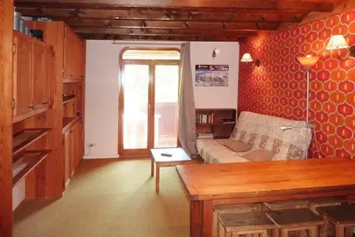Image de 50m des commerces, 3ème étage, vue station, balcon, télévision, 33m², Les Orres
