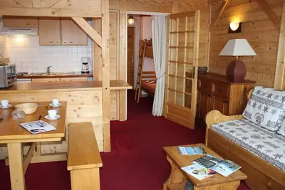 Image de 100m des commerces, 5ème étage, balcon, télévision, 27m², Val Thorens