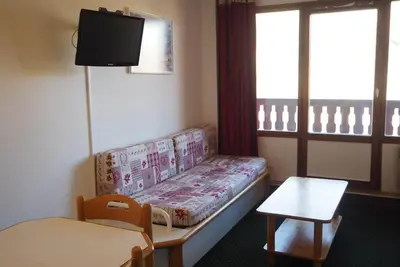 Image de 5ème étage, balcon, télévision, casier à ski, 23m², Les Menuires